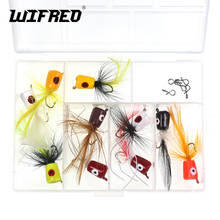 Wifreo-Kit de Señuelos de Pesca con mosca, 10 unidades, #6, Topwater, mosca seca, Popper, lubina, trucha, superficie, cebo de pesca en agua 2024 - compra barato