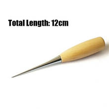 Wooden Handle Awl Leather Canvas Punching Clicker Stitching Sewing Repair Tool 2024 - buy cheap