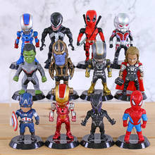 Avengers Iron Man Thanos Ant Man Spiderman Thor Hulk Deadpool Venom PVC Figure Toy Gift 12pcs/set 2024 - buy cheap