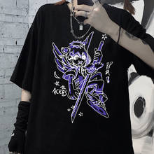 Camiseta Estampada Goth Plus Size Moda Coreana Kawaii Y2K