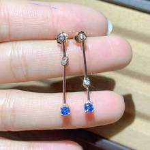 Natural And Real Sapphire Earring  925 sterling silver Fine jewelry For men women 2024 - buy cheap