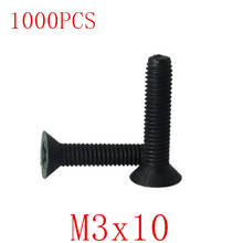 1000pcs wholesale M3*10 m3x10  black cross flat plastic screw Nylon insulated screw countersunk head cross bolt screw 2024 - buy cheap
