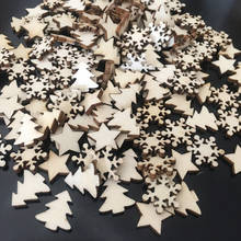 50pcs Wooden Christmas Tree Snowflakes Stars DIY Christmas Hanging Ornaments Pendant Table Confetti Christmas Home Decorations 2024 - buy cheap