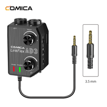 Comica linkflex ad3 dois-canais xlr/3.5mm/6.35mm-3.5mm áudio preamp mixer/adaptador/interface para 3.5mm dslr câmeras smartphones 2024 - compre barato