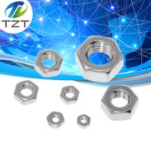 TZT 10pcs/lot Metric thread DIN934 M2 M2.5 M3 M4 M5 M6 M8 304 Stainless Steel Hex Nuts 2024 - buy cheap