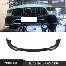 Dry Carbon Fiber/FRP Front Bumper Lip Spoiler For Mercedes Benz AMG GT50 GT53 2019 2020 B Style Head Extension Chin Apron 2024 - buy cheap