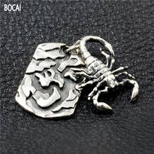 BOCAI New Real Pure s925 silver handmade Man scorpion pendant motorcycle wind poisonous scorpion rock fashion two-piece pendanti 2024 - buy cheap