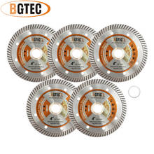 Bgtec-disco de serra turbo de diamante superfino, 5 pçs, 4 polegadas, prensado a quente, disco de corte de granito e azulejo de cerâmica de 105mm 2024 - compre barato