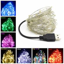 USB LED String Lights 10M 5M 2M Waterproof Fairy Light Garland For Home Christmas Wedding Party Decoration Lamp Silver Wire 2024 - buy cheap