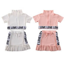 Ropa de estilo Soprts para niñas pequeñas, camisetas y faldas, trajes, chándal, conjunto de 2 piezas, 1 + 5 años 2024 - compra barato