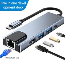 Hub USB tipo C 3,1, estación de acoplamiento para múltiples dispositivos, Compatible con RJ45, lector de tarjetas SD/TF, PD, carga rápida, 8 en 1 2024 - compra barato