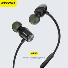 AWEI WT30 Wireless Bluetooth Earphones Waterproof Headphone Headset With Microphone Sport Earphone Earpiece Earbuds For Phones 2024 - buy cheap