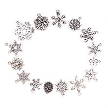 15Pcs/set Charms Snow Snowflake Antique Making Pendant Fit Vintage Tibetan Silver Bronze DIY Handmade Jewelry 2024 - buy cheap