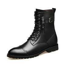 famous brand men boots cow leather shoes party nightclub dress high top boot autumn winter long botas masculinas sapatos hombre 2024 - buy cheap