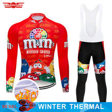 2021 Winter Cycling Jersey Set MTB Cartoon Bike Clothing Mens Ropa Ciclismo Thermal Fleece Bicycle Clothes Long Cycling Wear 2024 - buy cheap