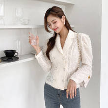 spring autumn comfortable thick warm fresh simple double breasted high quality work style elegant fresh white jacket 2024 - buy cheap