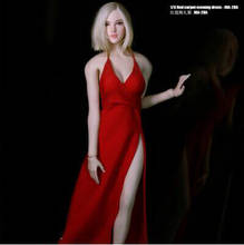 Em estoque 1/6 roupas modelo vestido vermelho carpete vestido de noite para 12 polegadas acessórios boneco de ação 2024 - compre barato