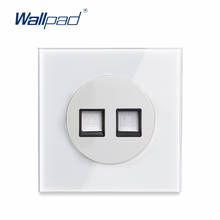 Conector de pared de vidrio templado para teléfono, Conector de datos CAT6, RJ11, L6, blanco 2024 - compra barato