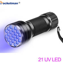 Lanterna uv, luz ultravioleta preta, 21led, 12led, 395-400nm, 2024 - compre barato