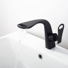 Basin Faucet Cold and Hot Waterfall Contemporary Black/Chrome Brass Bathroom basin sink Mixer Deck Mounted waterfall Tap 2024 - buy cheap