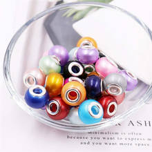 10Pcs Mixed Color 16mm Pearl Beads Murano Big Hole European Spacer Beads Charms Fit Pandora Bracelet Bangle Chain DIY Jewelry 2024 - buy cheap