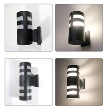 Lámpara LED de pared para interiores y exteriores, iluminación impermeable IP65 de aluminio, doble cabezal, 6W, 12W, E27, para dormitorio, pasillo, porche y jardín 2024 - compra barato