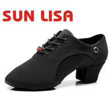 SUN LISA Women's Latin Dance Shoes Tango Salsa Modern Ballroom Dance Shoes for Girls Ladies Indoor & Outdoor Oxford Sneakers 2024 - buy cheap
