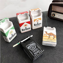 Сигаретная коробка пепельница анти-обжигающая пепельница для сигар креативная домашняя гостиная аксессуары для курения 2024 - купить недорого