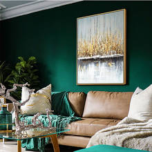 Pintura moderna em tela para sala de estar, pinturas de arte abstrata douradas artesanais, decorativos de quarto de casa, decoração grande 2024 - compre barato