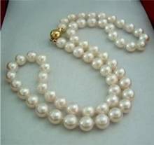 18" Natural 8-9MM White Akoya Pearl Necklace 14K Clasp Jewelry AA 2024 - купить недорого