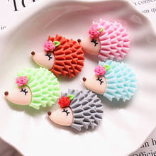 10Pcs Cartoon Animal Flower Hedgehog Flat Back Resin Kid DIY Hairpin Decorative Accessories Plane Resin Crafts Material Applique 2024 - buy cheap