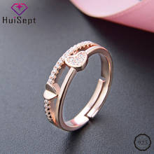 Женское кольцо из серебра 925 пробы с цирконом, в форме сердца 2024 - купить недорого
