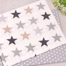 160cm*50cm GRAY star Newborn baby kids Cotton Fabric Printed Cloth Sewing Quilting bedding apparel dress patchwork fabric 2024 - buy cheap