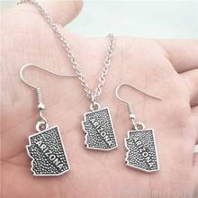 Arizona USA Map of America Mini Jewelry Set  Creative Earring Necklace Sets,Antique, Vintage Fashion Women Girl Gifts 2024 - buy cheap