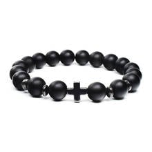 Noter-pulsera cruzada de 3 estilos para hombre y mujer, Brazalete de piedra Natural negra de hematita, Brazalete de madera de Wenge de alta calidad, accesorios para Yoga 2024 - compra barato