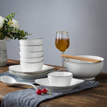 Conjunto de taças e pratos de cerâmica, conjunto de louça criativa com prato de porcelana, prato de servir 2024 - compre barato
