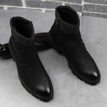 Botas de diseñador de marca para hombre, zapatos con plataforma negra, para fiesta, club nocturno, cuero genuino, Otoño e Invierno 2024 - compra barato