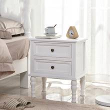 American solid wood bedside table simple locker children's cabinet small storage cabinet narrow cabinet white two bucket 2024 - buy cheap