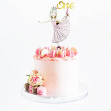 Ins танцующая девушка день рождения торт Топпер детский акриловый С Днем Рождения Кекс Топпер для мальчиков и девочек вечерние украшения для торта с флагом 2024 - купить недорого