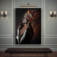Póster de Arte Africano nórdico para decoración de pared del hogar, lienzo impreso con joyería de plata, chica nativa negra a la moda, póster e impresiones para sala de estar 2024 - compra barato