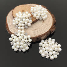 10 PCS 33mm Fashion Imitation Pearl With Rhinestone Metal Flower Crafts Handmade DIY Jewelry Accessories 2024 - buy cheap