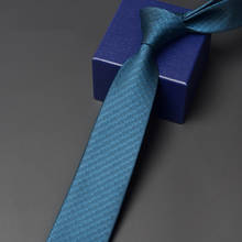 Corbata de negocios de alta calidad para hombre, a la moda, informal, azul, clásica, a rayas, caja de regalo 2024 - compra barato