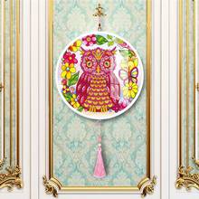 Diamond Painting Pendant with Tassel Partial Drill Special Shape Owl Diamond Embroidery Cross Stitch Household Decoration 2024 - buy cheap