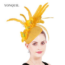 Ladies Fascinator Hats Hair Clip Elegant Bride Wedding Headpiece And Fascinators For Women Elegant Church Fedora Hats Feather 2024 - buy cheap