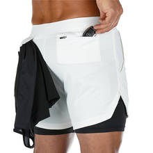 Pantalones cortos de camuflaje para hombre, 2 en 1, de secado rápido, para gimnasio, Fitness, trotar, entrenamiento, 2021 2024 - compra barato