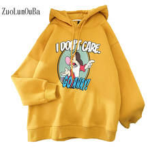 Zuolunouba-Sudadera con capucha para mujer, suéter con estampado de dibujos animados, manga larga, color amarillo, cálido, 019 2024 - compra barato