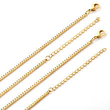 LUXUKISSKIDS-Cadena de palomitas de maíz para hombre y mujer, collar de eslabones Rolo, joyería DIY, 2mm de ancho, 45 + 5cm, oro/acero, 10 unids/lote 2024 - compra barato