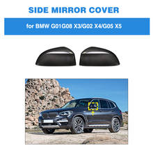 Накладки на зеркала заднего вида из настоящего углерода для BMW X3 X4 X5 G01 G08 G02 G05 2018-2020, крышки для бокового зеркала автомобиля 2024 - купить недорого