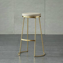 Nordic style bar stools bar chair creative coffee chair gold high stool simple dining chair wrought iron 2024 - buy cheap