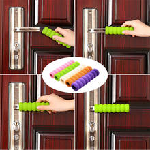 Capa para maçaneta de porta em espiral, várias cores, prática, anti-colisão, capa flexível para maçaneta de porta de espuma 2024 - compre barato